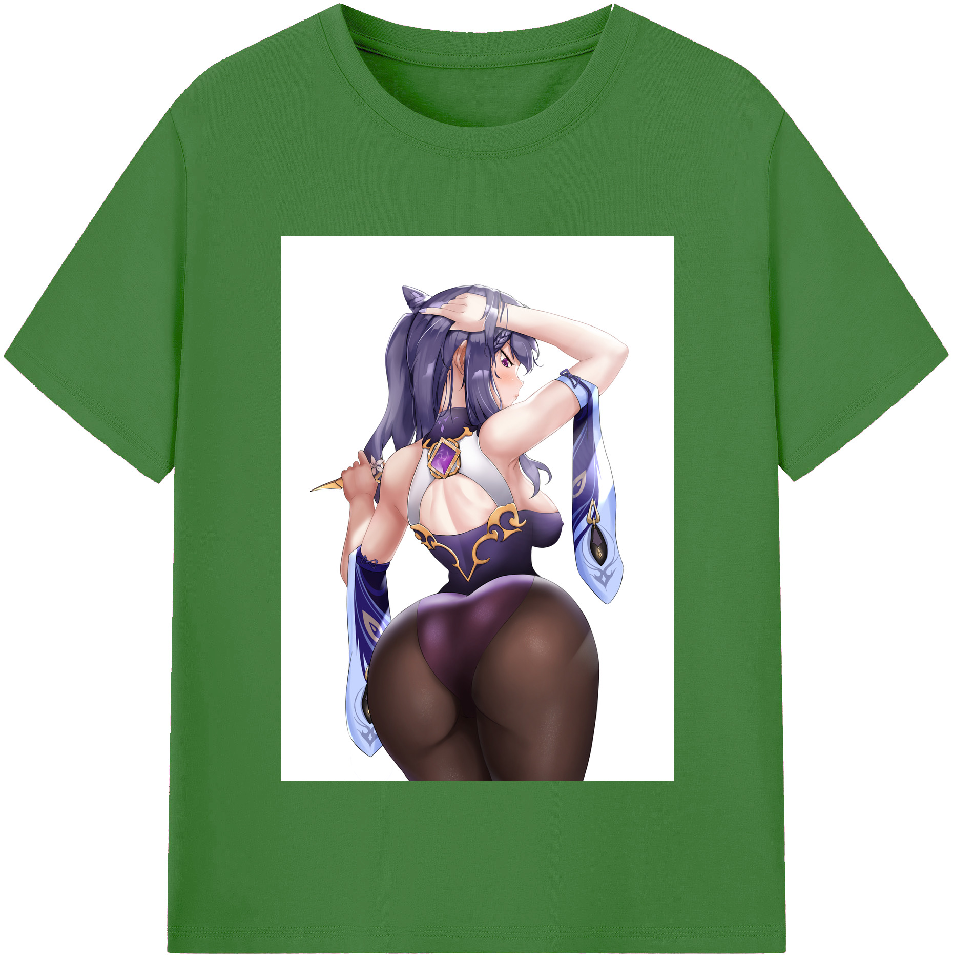 げんし神 刻晴 こくせい genshin Kokusei レディースカジュアルプリントTシャツ（綿100％）